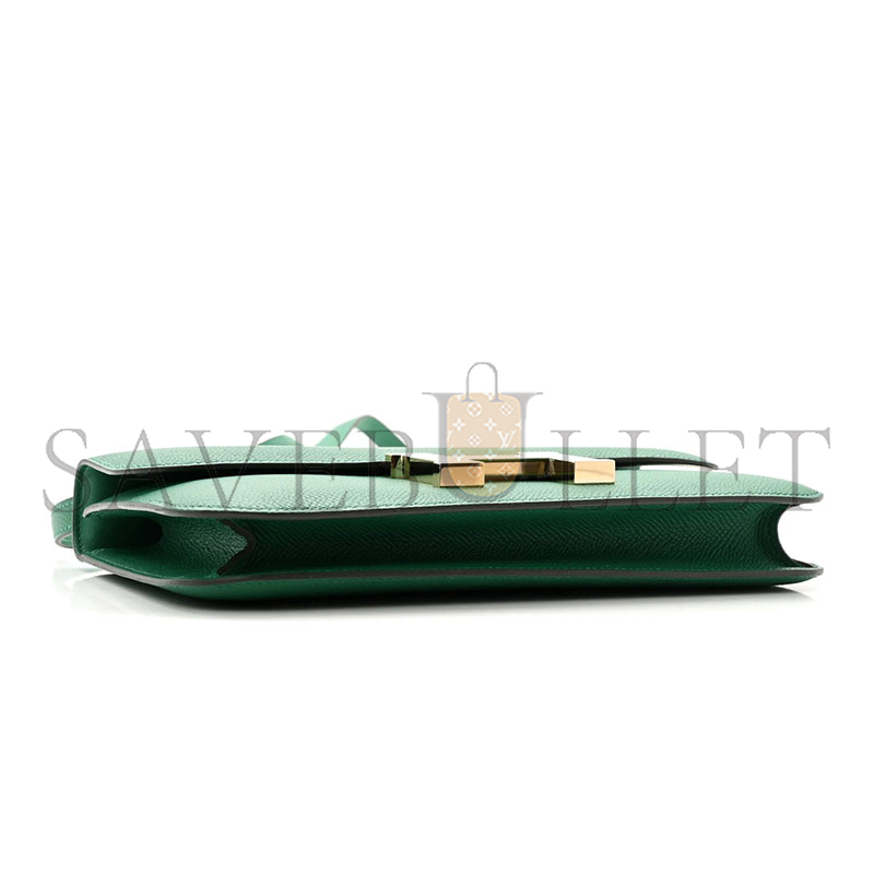 H**me5 master constance elan epsom vert vertigo gold hardware (26*16*6cm)